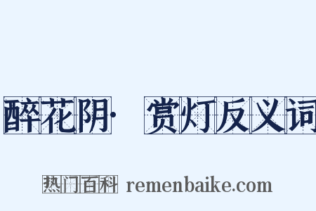 醉花阴·赏灯反义词是什么意思的图片